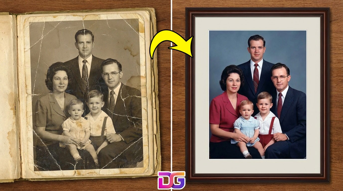 6 AI Photo Restoration Prompts to Fix Old Pictures Fast - DigiGlitch